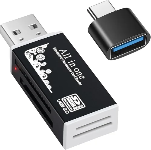 Vista 12 de BorlterClamp - Lector de tarjetas micro SD USB C (paquete de 2 unidades), lector de tarjetas de memoria OTG TF compatible con laptop, MacBook