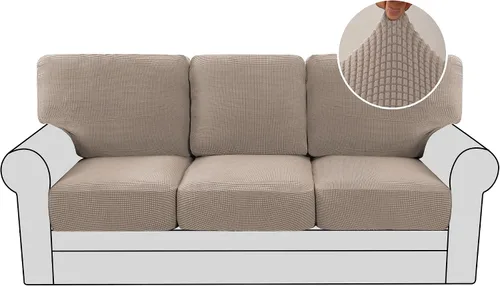 Vista 58 de H.VERSAILTEX Fundas elásticas para sillas de varias piezas, fundas para cojines ajustables para asiento y respaldo