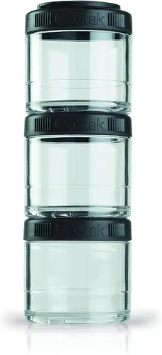 Vista 10 de BlenderBottle GoStak Twist n' Lock - Tarros de almacenamiento, 40 cc, 4 unidades, color negro