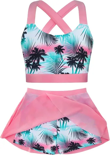 Vista 18 de Traje de baño para niñas de 2 piezas con pantalones cortos con Alania Floral