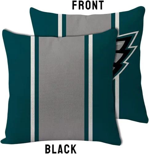 Vista 2 de 2 fundas de almohada estilo fútbol de 18 x 18 pulgadas, material de lino, decoración para el sofá del hogar de Filadelfia