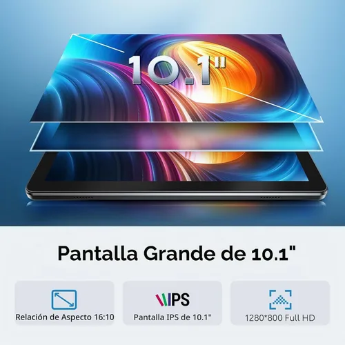 Vista 2 de Tablet de 10 Pulgadas, Tablet Android de 10 Pulgadas Android 15, Octa-Core, 18GB(6+12)RAM+128GB ROM+1TB Ampliable, Pantalla IPS de 1280x800