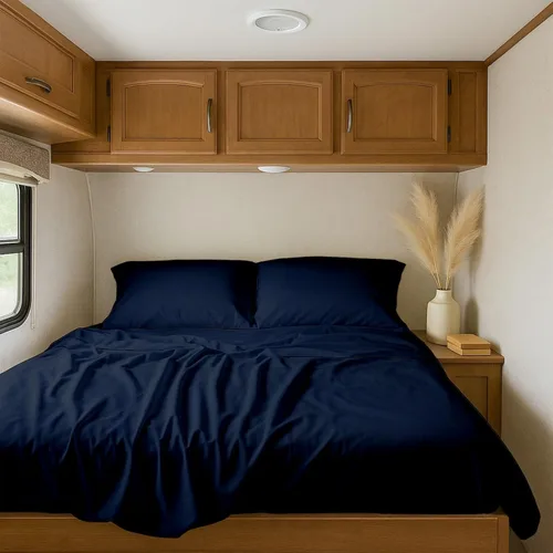 Vista 16 de Shreem Linen Short King - Sábanas de 72 x 75 pulgadas, 100% algodón egipcio, juego de ropa de cama de 4 piezas, se adapta a colchones de caravana