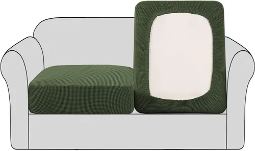Vista 17 de H.VERSAILTEX - Fundas elásticas para cojín de sofá individual, fundas de asiento para silla de sofá, protector de cojín con tejido jacquard de sarga
