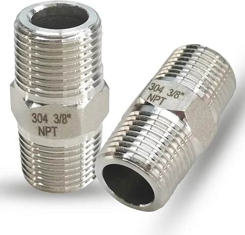 Vista 10 de 1" Tetina macho hexagonal, accesorios de tubería de acero inoxidable 304, adaptador de tubería roscada NPT de 1 pulgada, conectores de tetinas