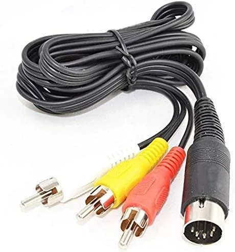 Vista 2 de Cable de TV compuesto de audio y video AV para Génesis 1 y 6 pies Cable AV de 9 pines para Génesis 2 y 3