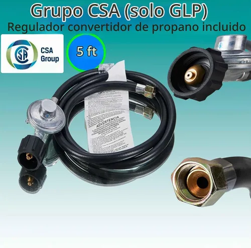 Vista 2 de Horynar Estufa de propano de un solo quemador con manguera LPG CSA de 13,000 BTU con quemador de propano único, protección de interruptor