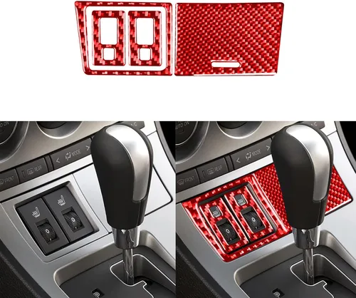 Vista 8 de Accesorios de fibra de carbono suave real para interior de coche, panel de cambio de marchas, cubierta de cenicero, calcomanía negra compatible