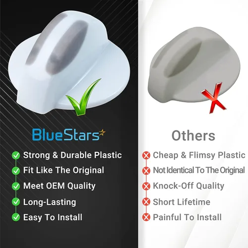Vista 6 de BlueStars Paquete de 2 pomos selectores para lavadora/secadora 134844410 Compatible con Frigidaire, Westinghouse, Elec-trolux- Repalces