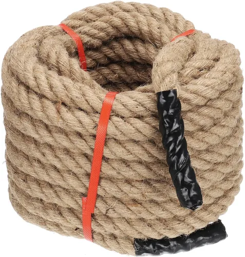 Vista 14 de PATIKIL Cuerda de yute trenzada de 1-1/2 pulgadas x 50 pies, cuerda de yute gruesa natural, cuerda de arpillera para muelles, barandillas