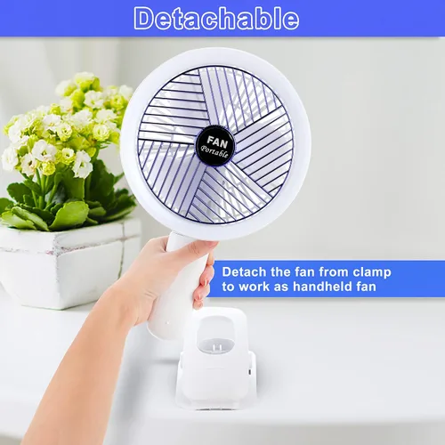 Vista 3 de Simple Deluxe Ventilador de clip para postes de cultivo de 6 pulgadas, ventilador de mono, ángulos de 90° ajustables manualmente, 15 W, control de 2
