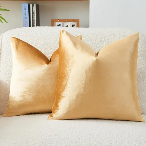 Vista 18 de Juego de 2 fundas de almohada decorativas de terciopelo de 16 x 16 pulgadas, fundas de almohada negras suaves para sofá, cama, sala de estar