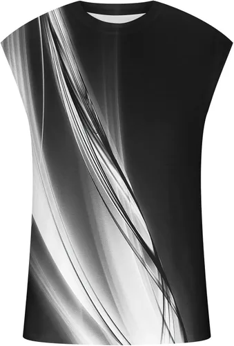 Vista 3 de Camisetas para hombre, cuello redondo, degradado, manga corta, deportiva, gimnasio, muscular, ajustada, para la calle, moda para hombre