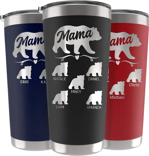 Vista 37 de Vaso de Mamá Oso, vaso personalizado para mamá Oro Rosa