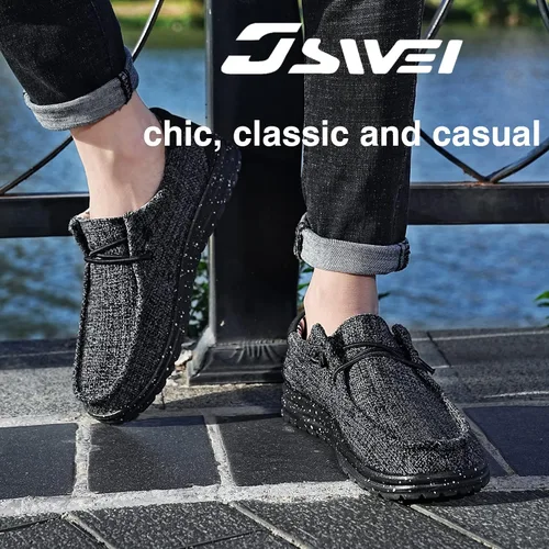 Vista 6 de Mocasines lavables a máquina para hombre, con cordones, informales, cómodos y transpirables, zapatos náuticos para el trabajo, suela suave, zapatos