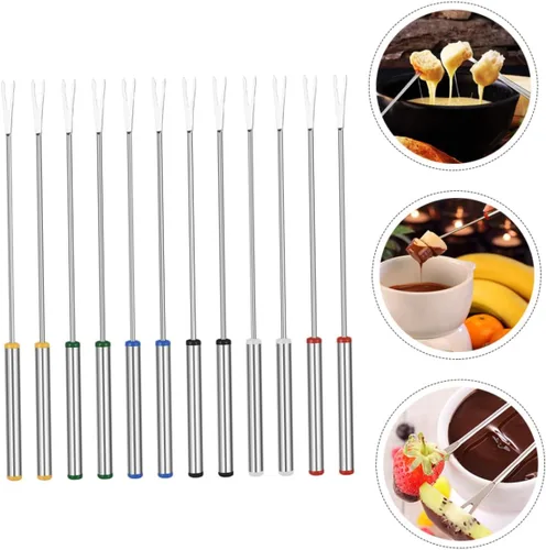Vista 2 de 12 piezas de chocolate Fondue tenedor de fuente de chocolate pinchos palillo pequeñas herramientas exquisitos suministros para hornear brochetas
