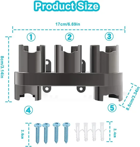 Vista 3 de Soporte de almacenamiento Absoluto Aspiradora Piezas Accesorios Cepillo Herramienta Boquilla Base Compatible con Dyson V7 V8 V10 V11