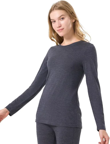 Vista 28 de 100% lana merino capa base mujer suave térmica manga larga camisa diaria Crema natural