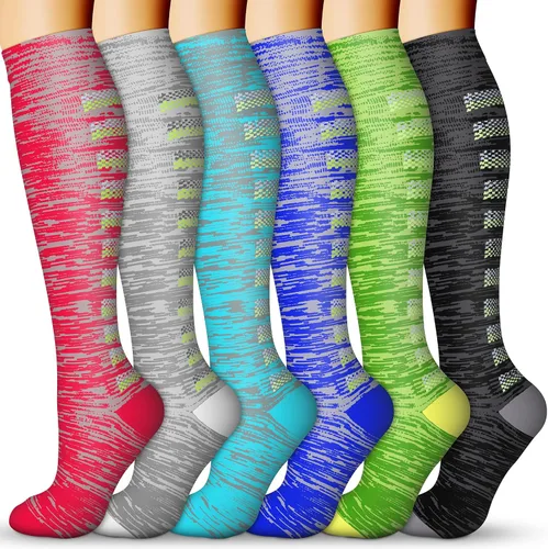 Vista 13 de Calcetines de compresión para mujeres y hombres 15-20 mmHg, mejores para uso médico, enfermería, para correr, atletismo, varices, viajes