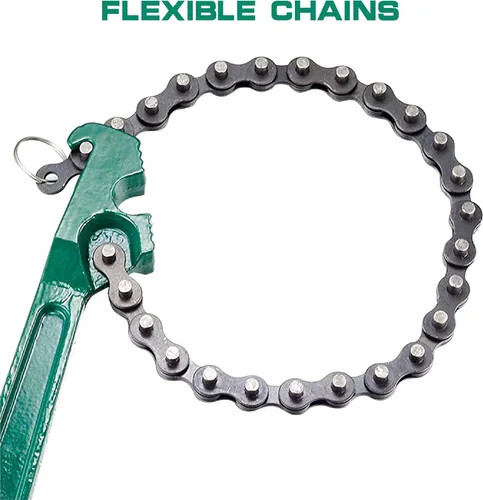 Vista 3 de Llave de cadena de trinquete ajustable de alta resistencia de 12 pulgadas, filtro de aceite ajustable, estilo de cadena, herramienta de extracción