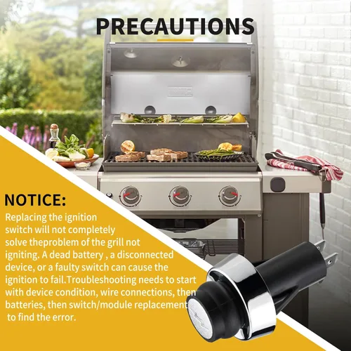 Vista 6 de Encendedor GS4 para Weber, GS4 Parrilla Encendedor Botón Pulsador Piezas de Repuesto para Weber #66220 Fit Weber GS4 Genesis II & Spirit II Gas