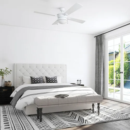 Vista 5 de Prominence Home Auletta - Ventilador de techo contemporáneo para interiores y exteriores de 52 pulgadas con luz, cadena de tracción, opciones