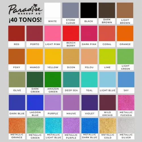 Vista 6 de Mehron Makeup Paradise AQ pintura facial y corporal, verde claro. Series pastel, 40 gramos
