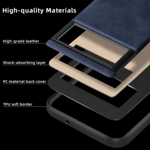 Vista 4 de X-level Funda protectora inalámbrica para Google Pixel 8 Pro, piel azul, ajuste delgado, con protección para lente de cámara