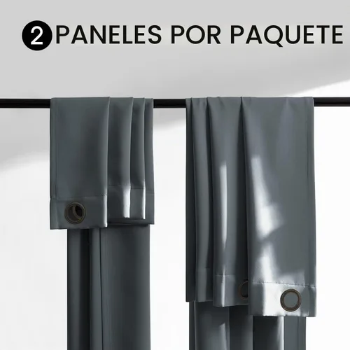 Vista 4 de Rutterllow - Cortinas 100% opacas, paneles de cortina con ojales, aislamiento térmico y bloqueo de luz para habitación y sala de estar