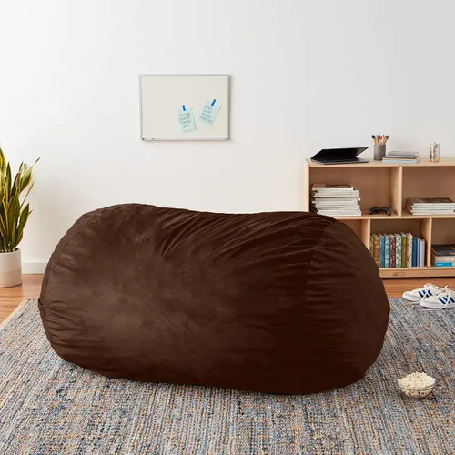 Vista 2 de Chill Sack Funda para Silla Puf, 6 pies, Microgamuza - Chocolate Microsuede - Chocolate - Solo funda