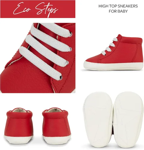 Vista 2 de JuJuBe - Zapatos de bebé de silicona para bebés, cuero vegano, Eco Steps Sneaks