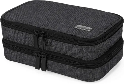 Vista 9 de Yarwo Maletín de viaje con 4 paquetes de hielo, organizador de suministros para diabéticos de doble capa para bolígrafos de insulina, monitores