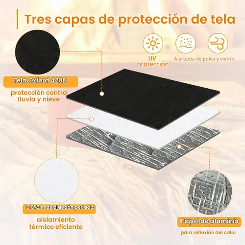 Vista 5 de Cubiertas de aire acondicionado para unidades de ventana, aislamiento de 3 capas, cubierta exterior de CA con correa de hebilla de metal, toldo