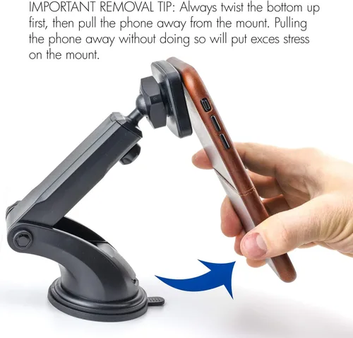 Vista 8 de Dockem DashPro Magno Mount 3.0 Series: soporte magnético para coche para tablero con base de succión, cabezal magnético y brazo de extensión
