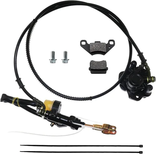 Vista 9 de PRO BAT Kit de pinza de cilindro maestro de montaje de freno hidráulico trasero con pastilla de freno extra para cuatrimoto Baja para go kart, Azul