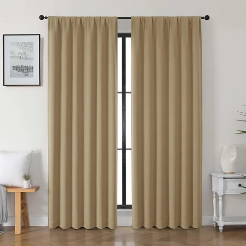 Vista 74 de Gwine Cortinas opacas para dormitorio, 54 pulgadas de largo, paneles de cortina de ventana con aislamiento térmico y reducción de ruido, cortinas