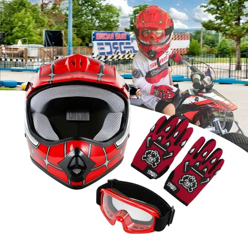 Vista 99 de SLMOTO - Casco DOT para niños y jóvenes, casco de motocross para todoterreno y calle, casco de motocicleta, casco de bicicleta de tierra, motocross