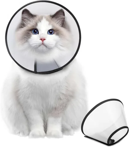 Vista 6 de Supet - Collar de cono para perro ajustable después de la cirugía, collar y cono de recuperación para mascotas cómodo y práctico, para perros