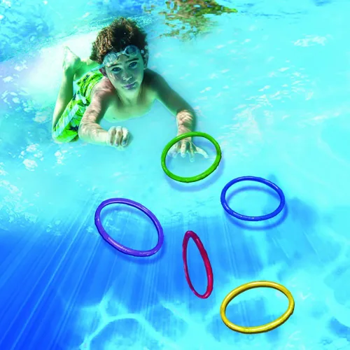 Vista 3 de Banzai Juguetes para primavera y verano, Aros de buceo para piscina, Paquete de 6