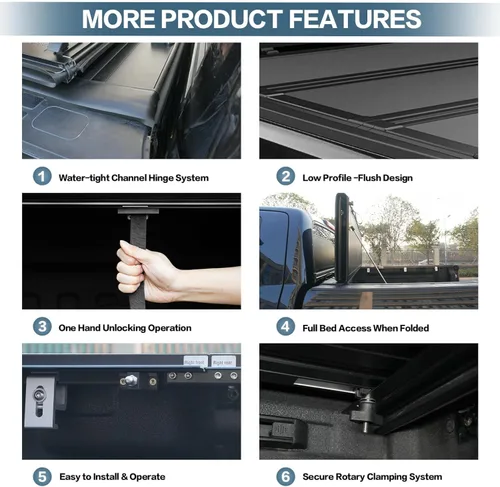 Vista 9 de Perfit Liner Cubierta tonneau plegable rígida de bajo perfil para Ford F-150 2015-2026 (Incl.F-150 Lightning) caja de 5.5 pies Fibra de vidrio