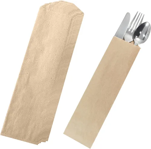 Vista 7 de Bolsas desechables de papel kraft para cubiertos