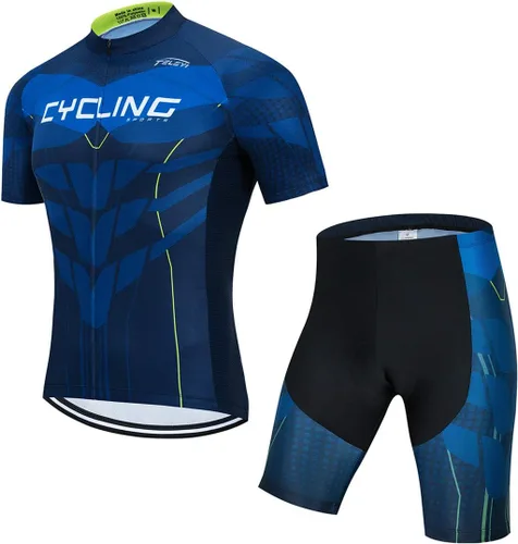 Vista 35 de Ciclismo Jerseys Sets Manga Corta Bicicleta Ropa Trajes Bicicletas Top Hombres MTB Jersey Transpirable Verano Verde Negro 1
