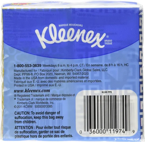 Vista 2 de Kleenex® Paquetes de pañuelos de 3 capas para bolsillo (16 paquetes de 10 pañuelos)