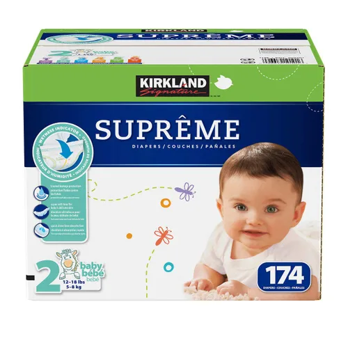Vista 7 de Kirkland Pañales Signature talla 1 (hasta 14 libras) 192 unidades con toallitas exclusivas para la salud y el aire libre