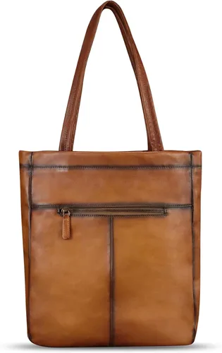 Vista 7 de Bolso de hombro de cuero genuino para mujer, bolso hecho a mano, bolso cruzado de trabajo, bolso casual