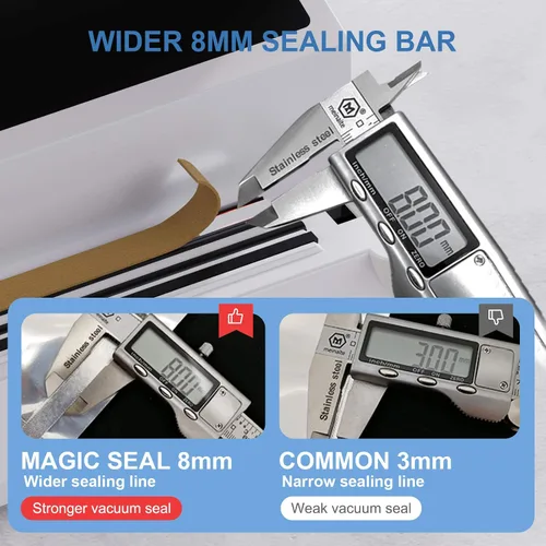 Vista 7 de Magic Seal Sellador al vacío + rollos de bolsa plana lisa (12 x 50 pies-2 rollos)
