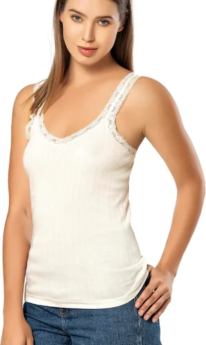 Vista 8 de VAVONNE - Camiseta sin mangas tipo camisola para mujer, toda de algodón, aireada, suave y cómoda
