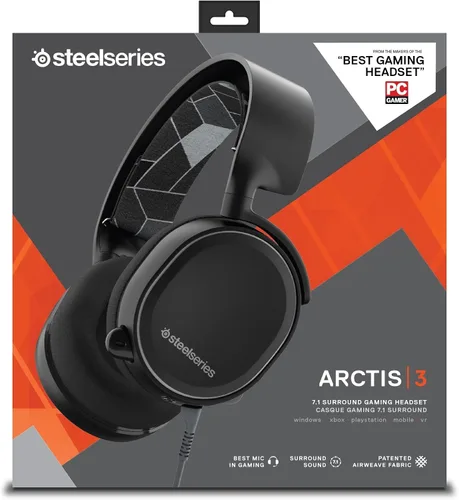 Vista 8 de SteelSeries Arctis 3 - Auriculares para juegos de plataforma para PC PlayStation 5 Xbox One Nintendo Switch - Negro