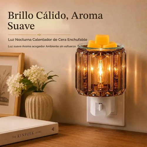 Vista 2 de MeplLivs Warmers Calentador de fragancia enchufable - Enchufe decorativo para calentar velas perfumadas (dorado)