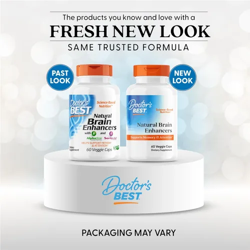 Vista 2 de Doctor's Best Natural Brain Enhancers - Suplemento de salud cerebral para apoyo de memoria y concentración, fosfatidilserina, alfa GPC y cápsulas